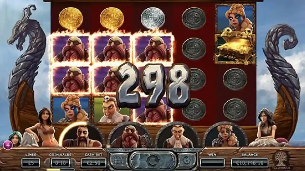 Vikings Go Berzerk free spins feature with wilds and multipliers